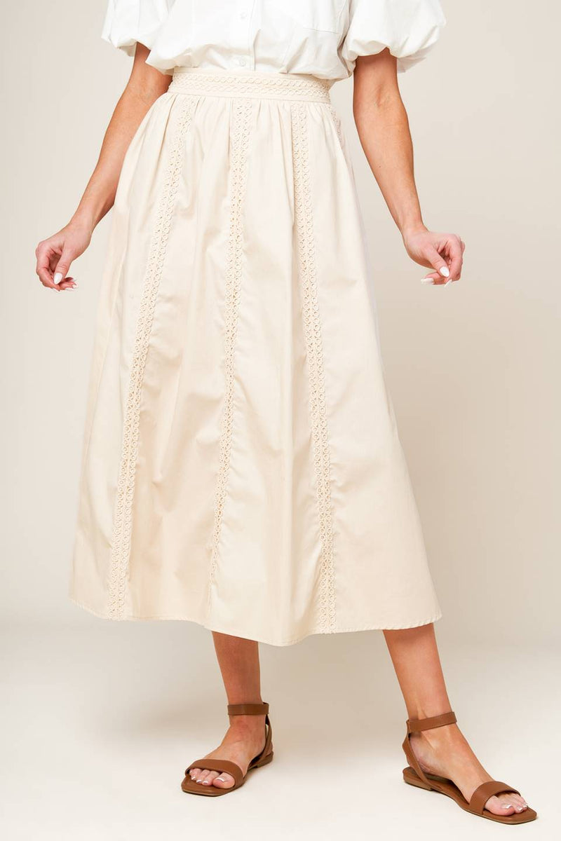 LAYTON Creme gewebt MIDI Rock