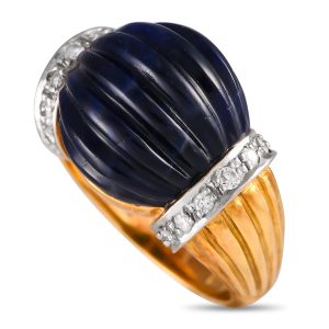 Ilias Lalaounis 18K Diamant und Lapisring aus Gelbgold IL12-080724 7748777148476