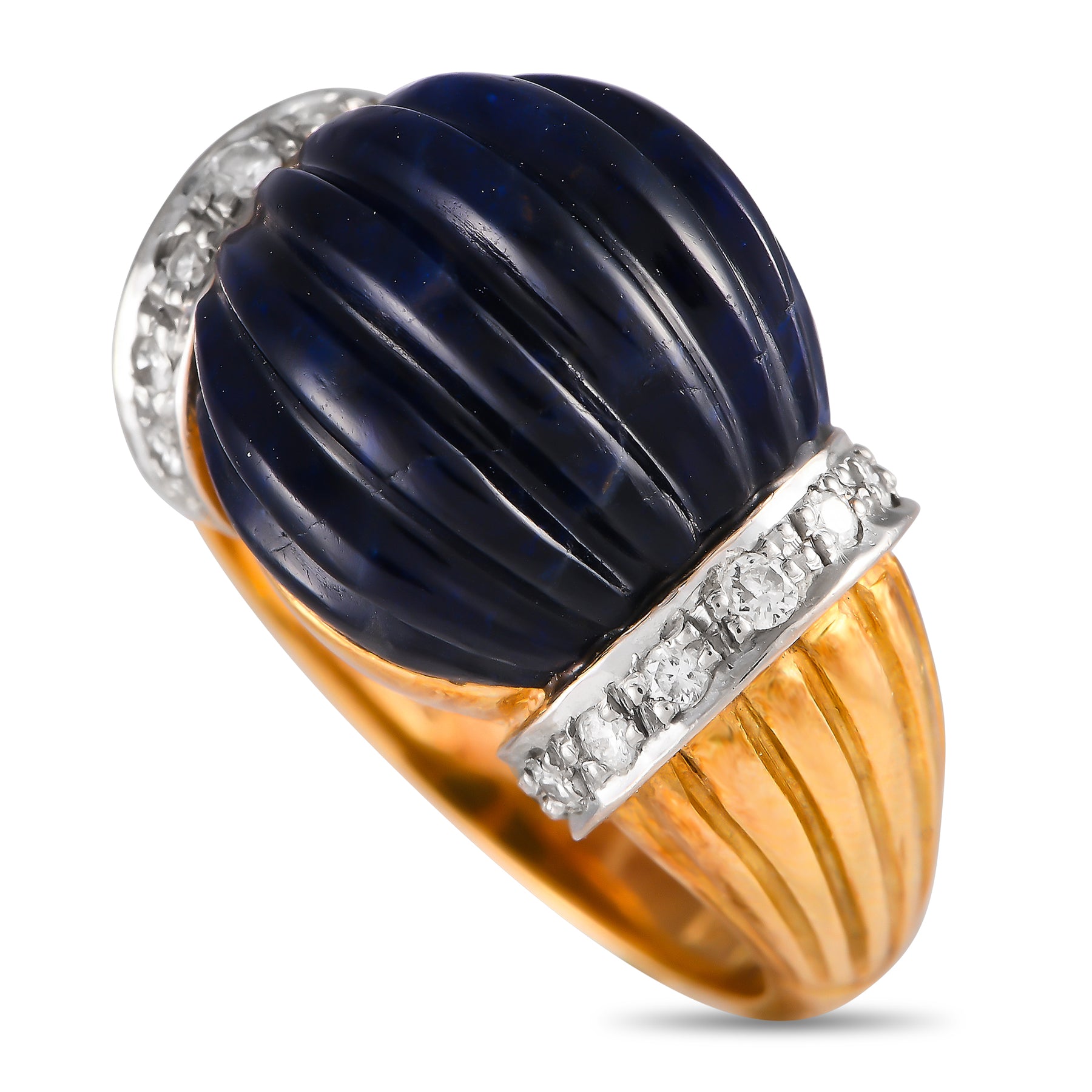 Ilias Lalaounis 18 Karat Gelbgold Diamant und Lapis Ring IL12 -080724