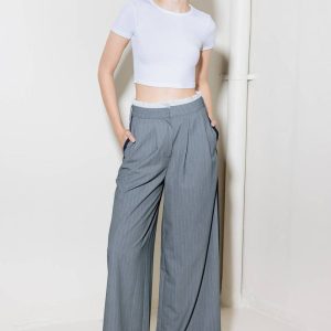 SMILE BRIGHT IN graue gewebte Hose
