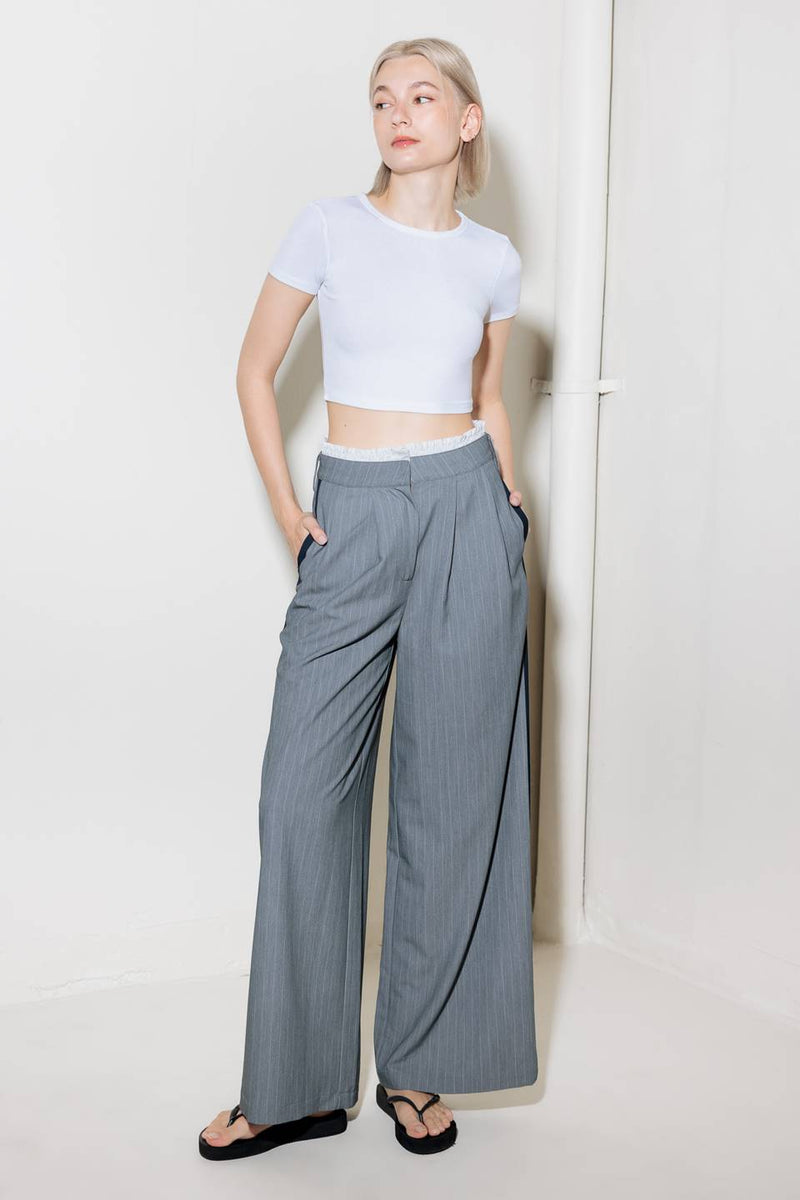 SMILE BRIGHT IN Grau gewebt Hose