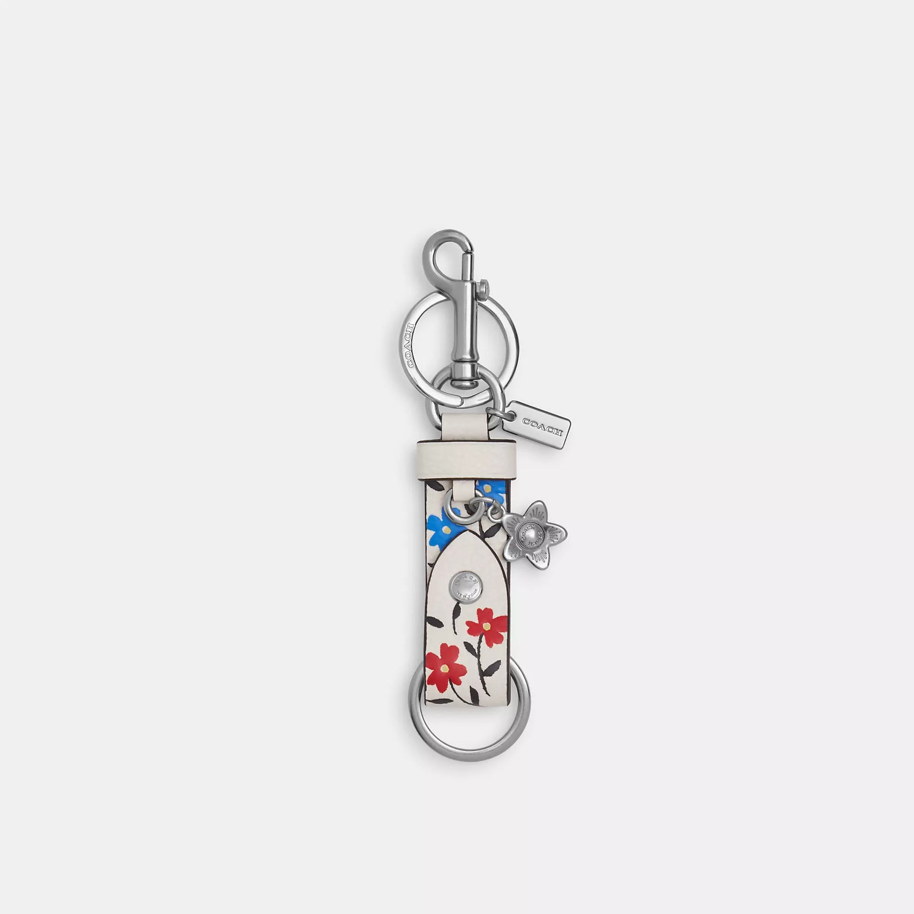 Coach Outlet Trigger Snap Tasche Charm mit Blumendruck