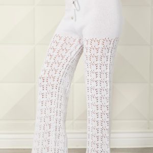 Crochet Knitted Hose in weiß