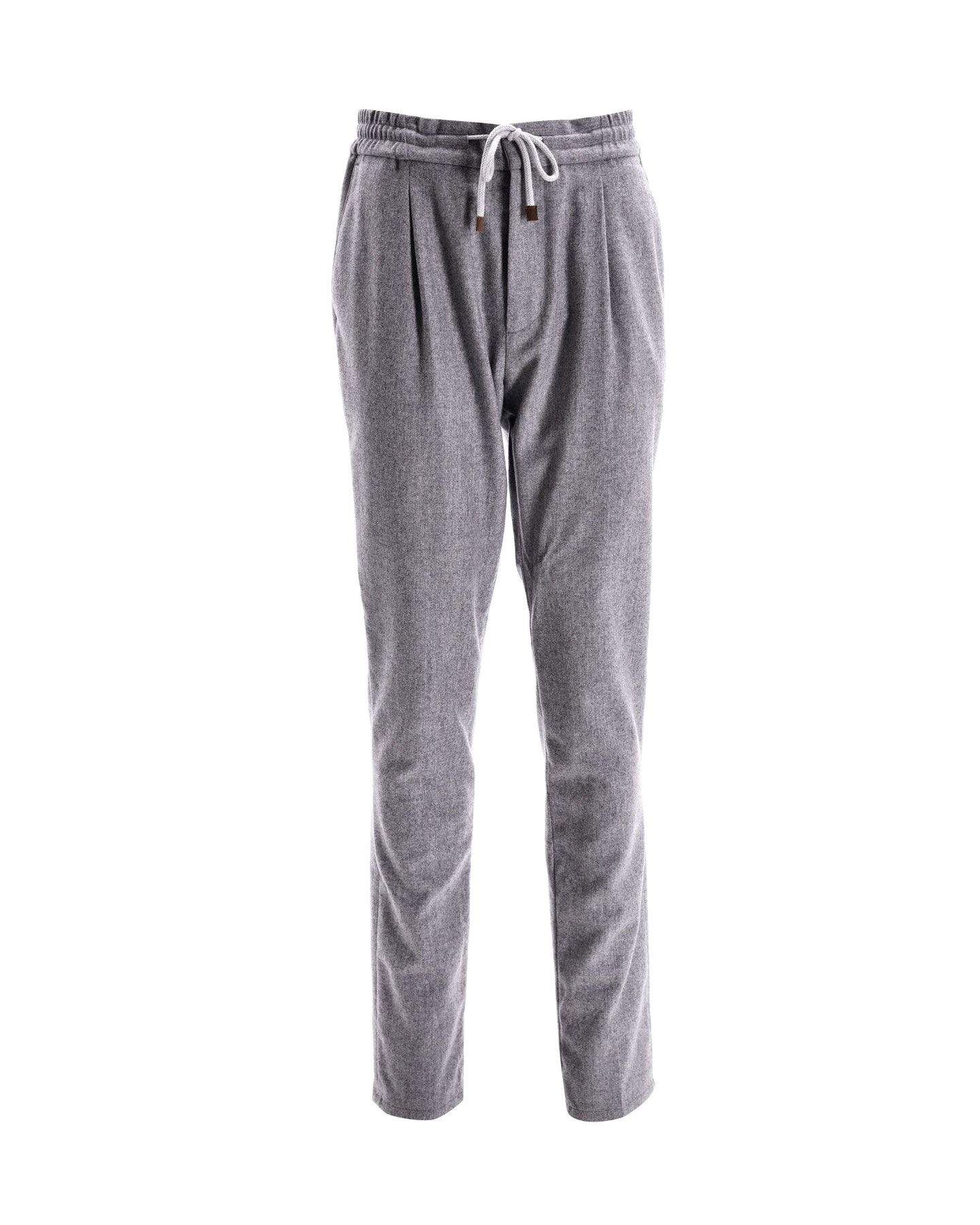 Brunello Cucinelli Hose mit Tunnelzug aus grauer Baumwolle