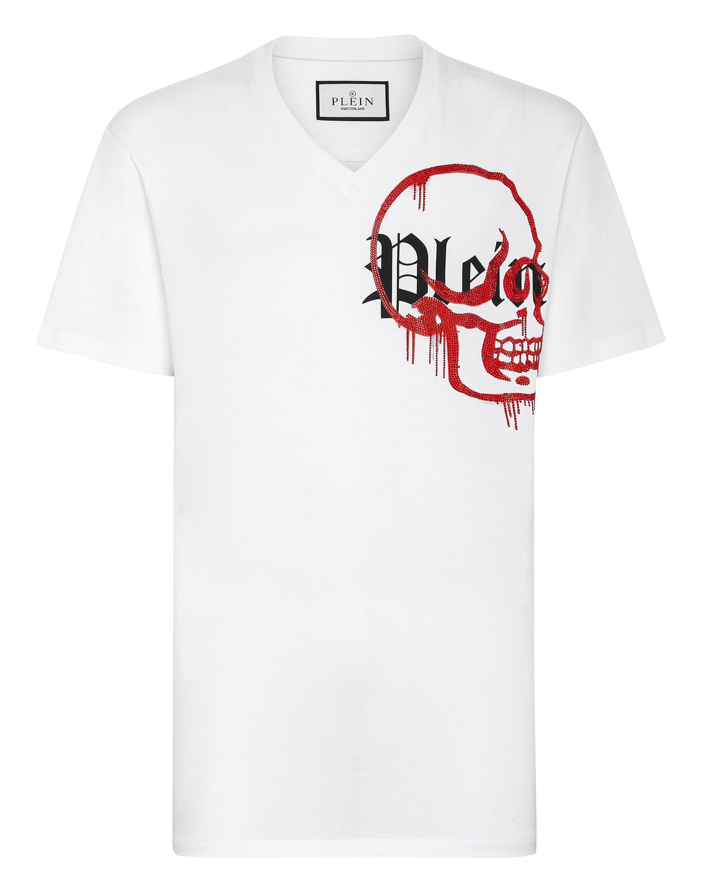 T-Shirt V-Ausschnitt SS Graffiti mit Kristallen