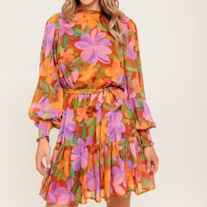 MUTED GARDEN gewebtes Minikleid