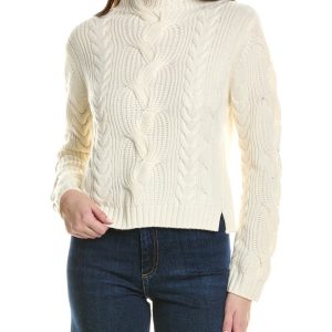 Hannah Rose Chunky Cable Funnel Neck Pullover aus Wolle und Kaschmir 7823806169148