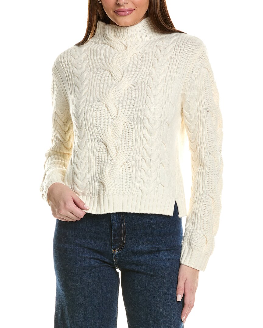 Hannah Rose grob Kabel Trichter Hals Wolle & Kaschmir-Blend Pullover