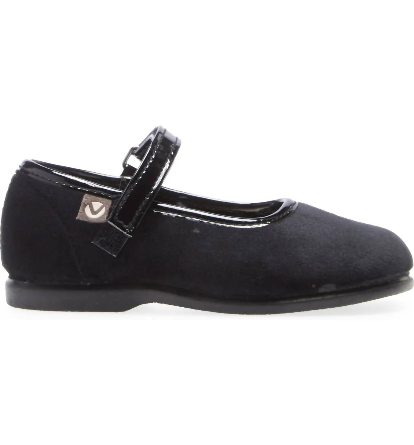 Mädchen Mary Jane Alba Velvet Schuhe in schwarz