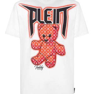 t-shirt rund Hals ss Spray Effekt Druck Teddybär