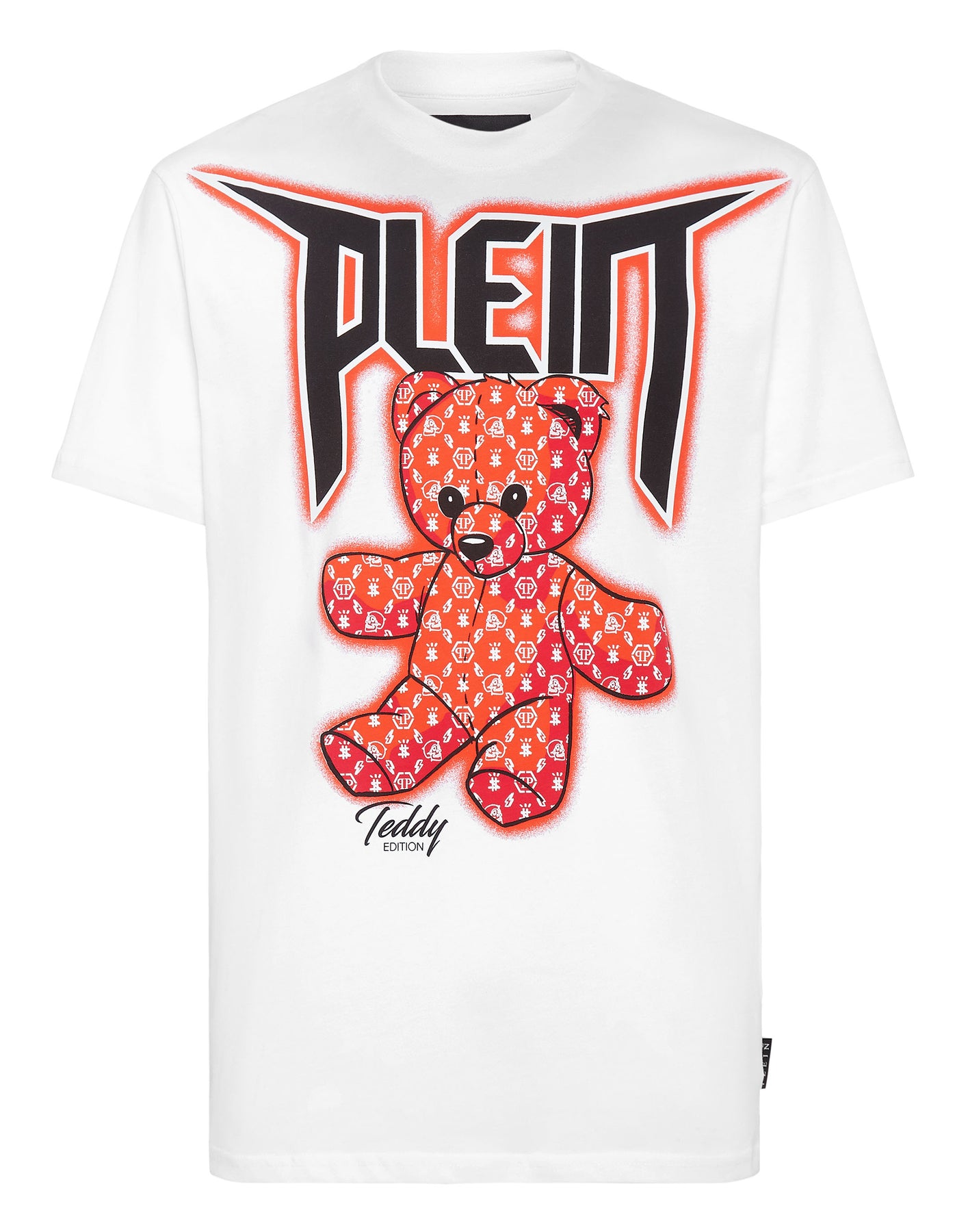 T-Shirt mit Rundhalsausschnitt SS Spray Effect Muster Teddybär