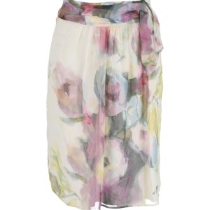 Valentino Blumenmuster Rock aus mehrfarbiger Seide