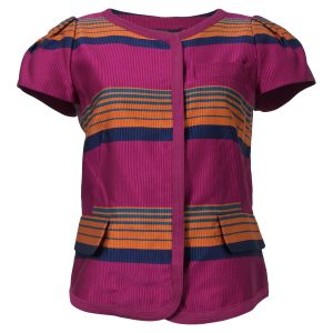 Marc by Marc Jacobs gestreifte Kurzarmbluse aus mehrfarbigem Polyester 7748753391676