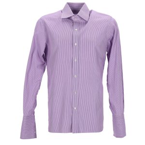 Tom Ford gestreiftes Hemd aus lila Baumwolle 7748754505788