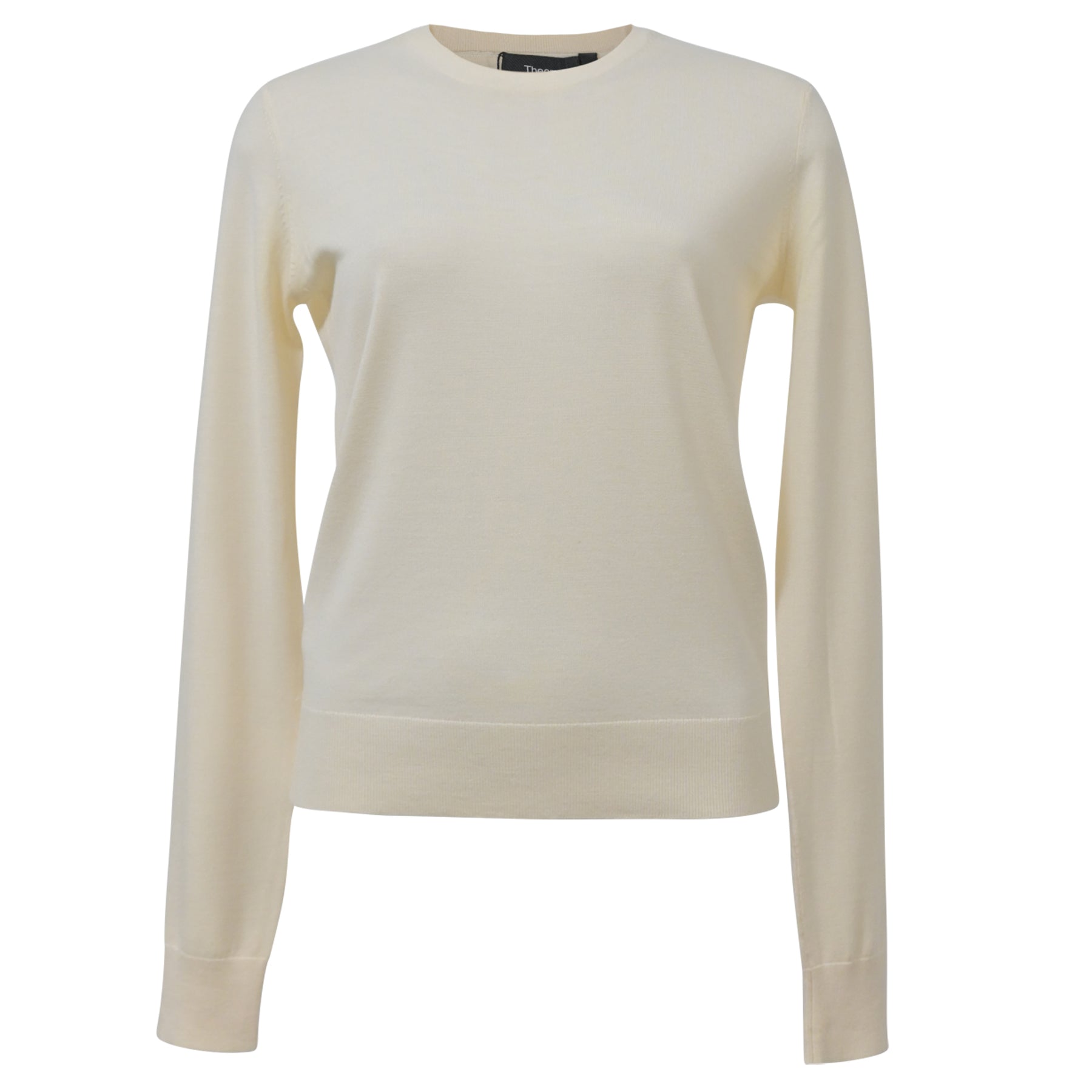 Theory Sweatshirt mit Rundhalsausschnitt aus Elfenbein