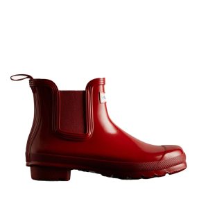 Damen Original Glanz Chelsea Stiefel in Militär rot