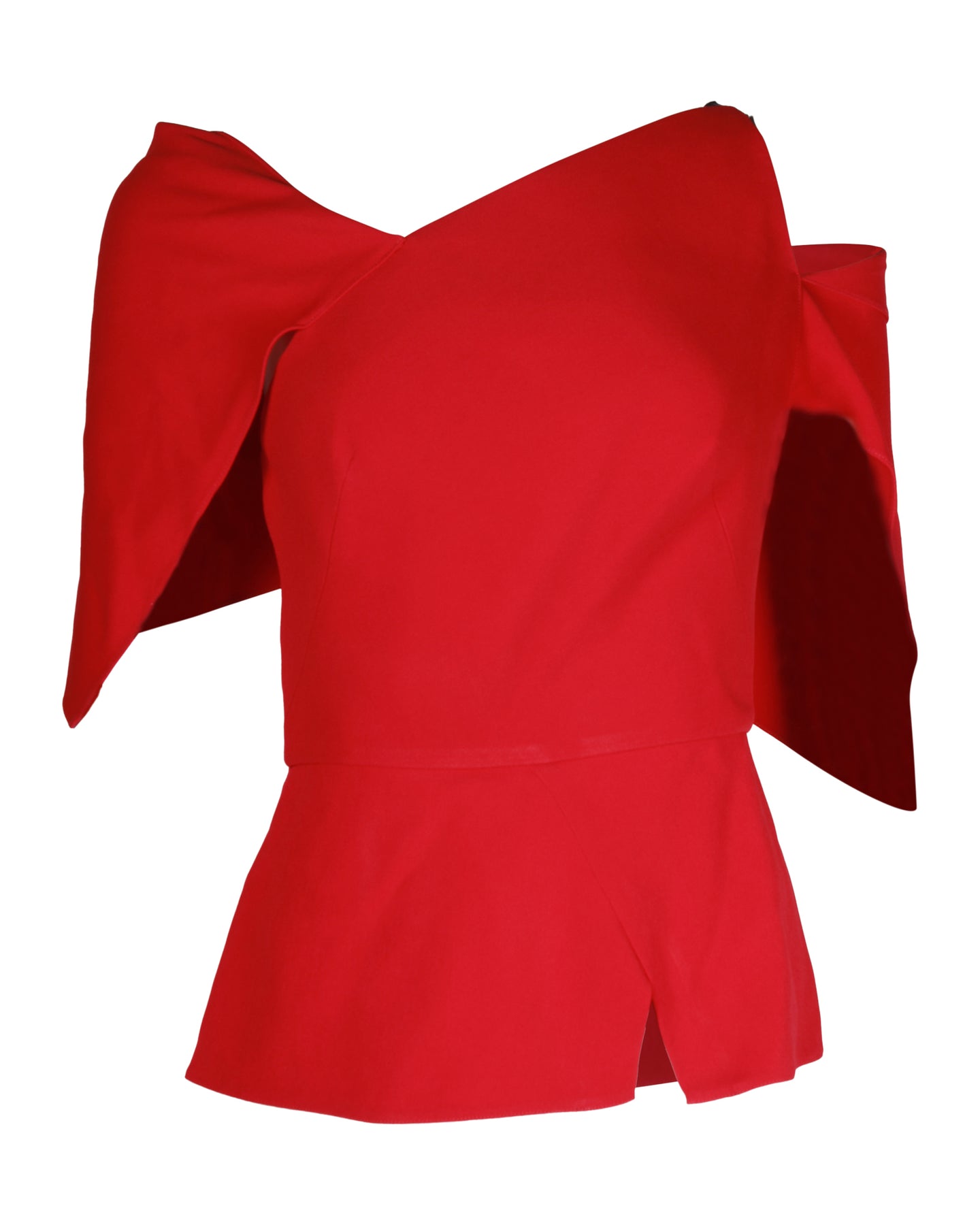 Roland Mouret Asymmetrisches Peplum Top aus Fuchsia Rosa Viskose