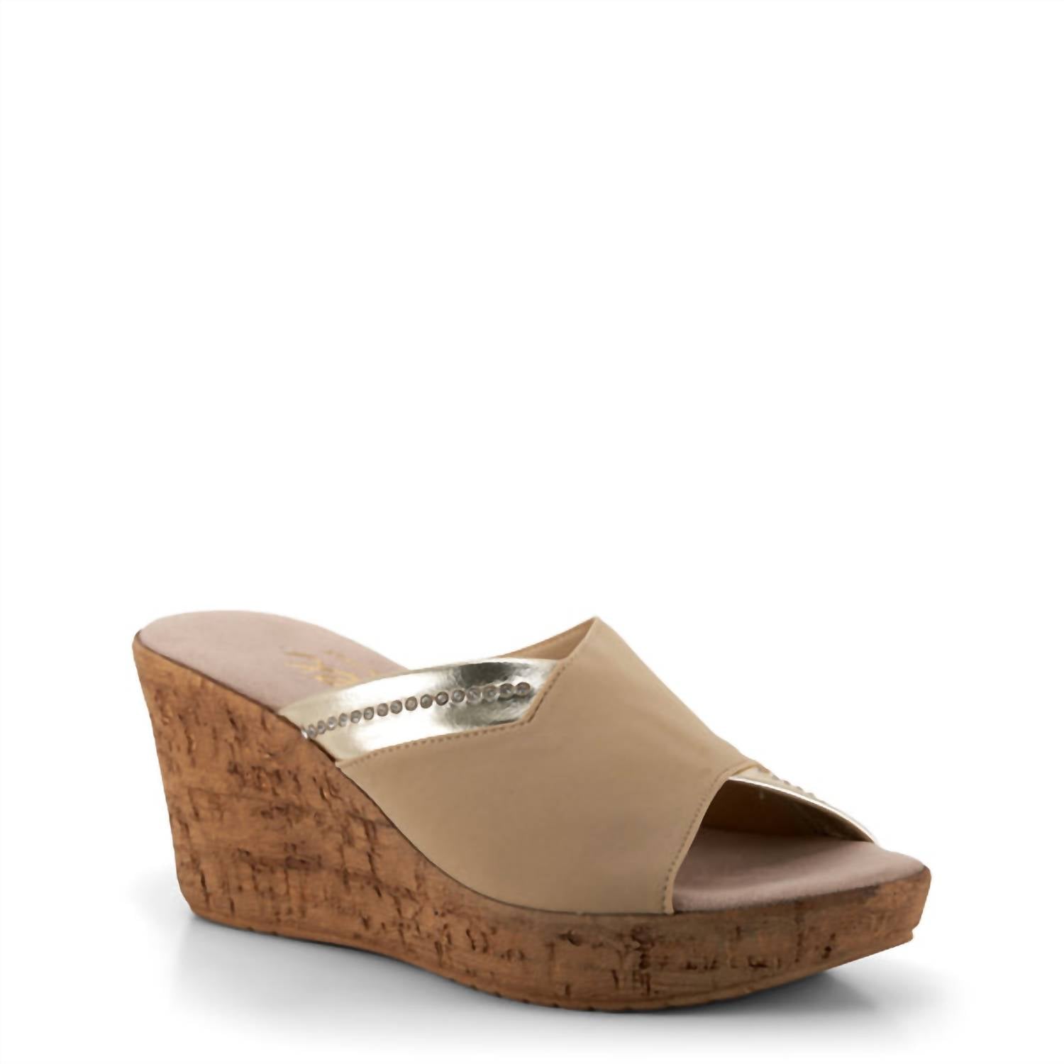 Damen Maggi Sandalen mit Keilabsatz in Beige