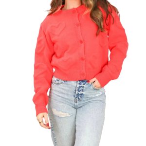 Wie süß Strickjacke in rot