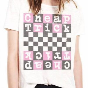Cheap Trick Checkerboard Crop Abschlag in weiß