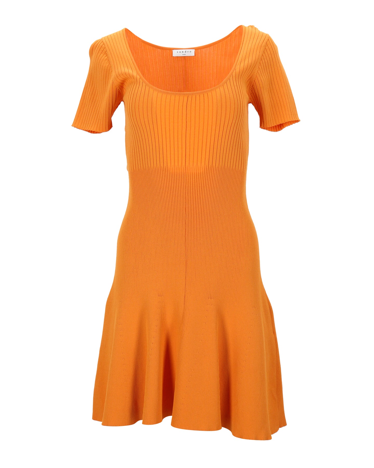 Sandro Paris Kleid aus gerippter Baumwolle in Orange