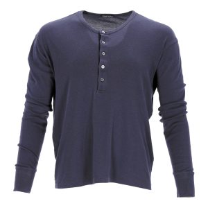 Tom Ford Henley Hemd aus blauer Baumwolle 7748770889788