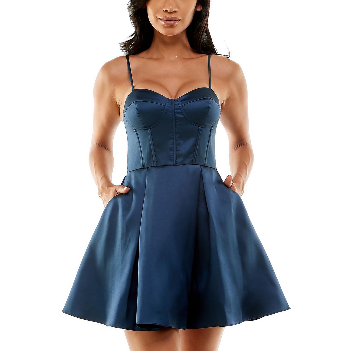 Kinder Satin Korsett Seamed Fit & Flare Kleid