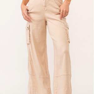 Marvin Wide Leg Cargo Soft Seashell Hosen in orange