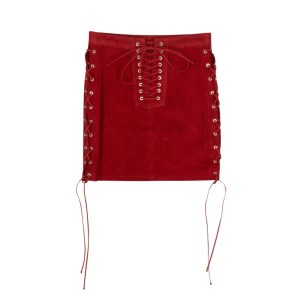 Unravel Project Wildleder Seite mit Schnürung Minirock – Schwarz