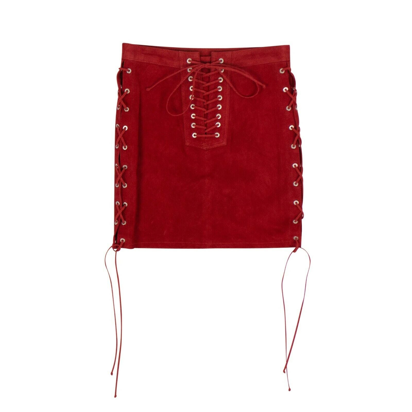 Unravel Project Wildleder Seite mit Schnürung Minirock – Schwarz