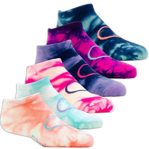 Skechers Mädchen 6 Packung Non Terry Batikmuster Low Cuts