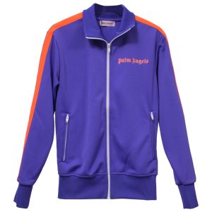 Palm Angels Zipped Track Jacke aus lila Baumwolle 7748756013116