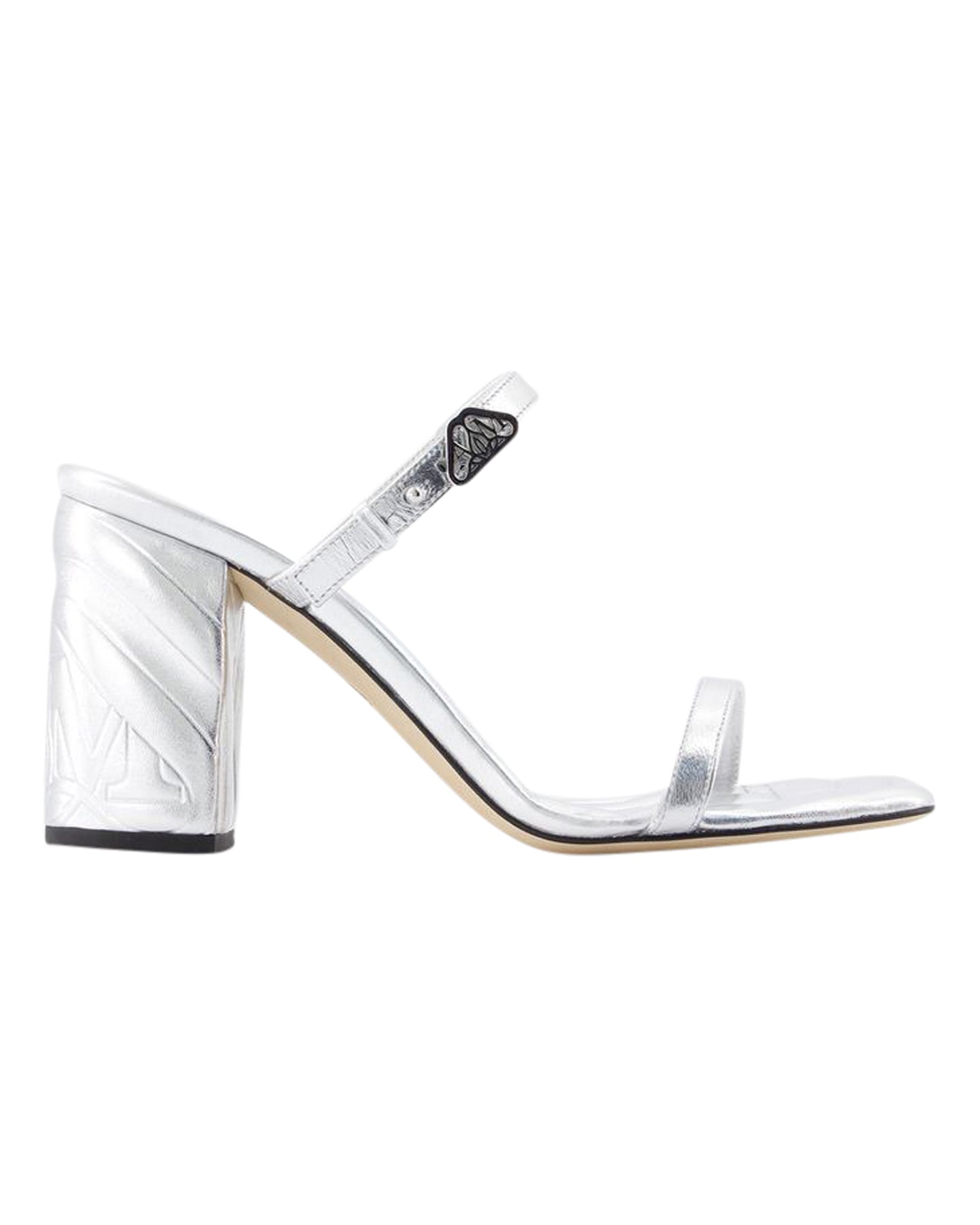 Seal Heeled Sandalen Alexander McQueen Leder – Silber