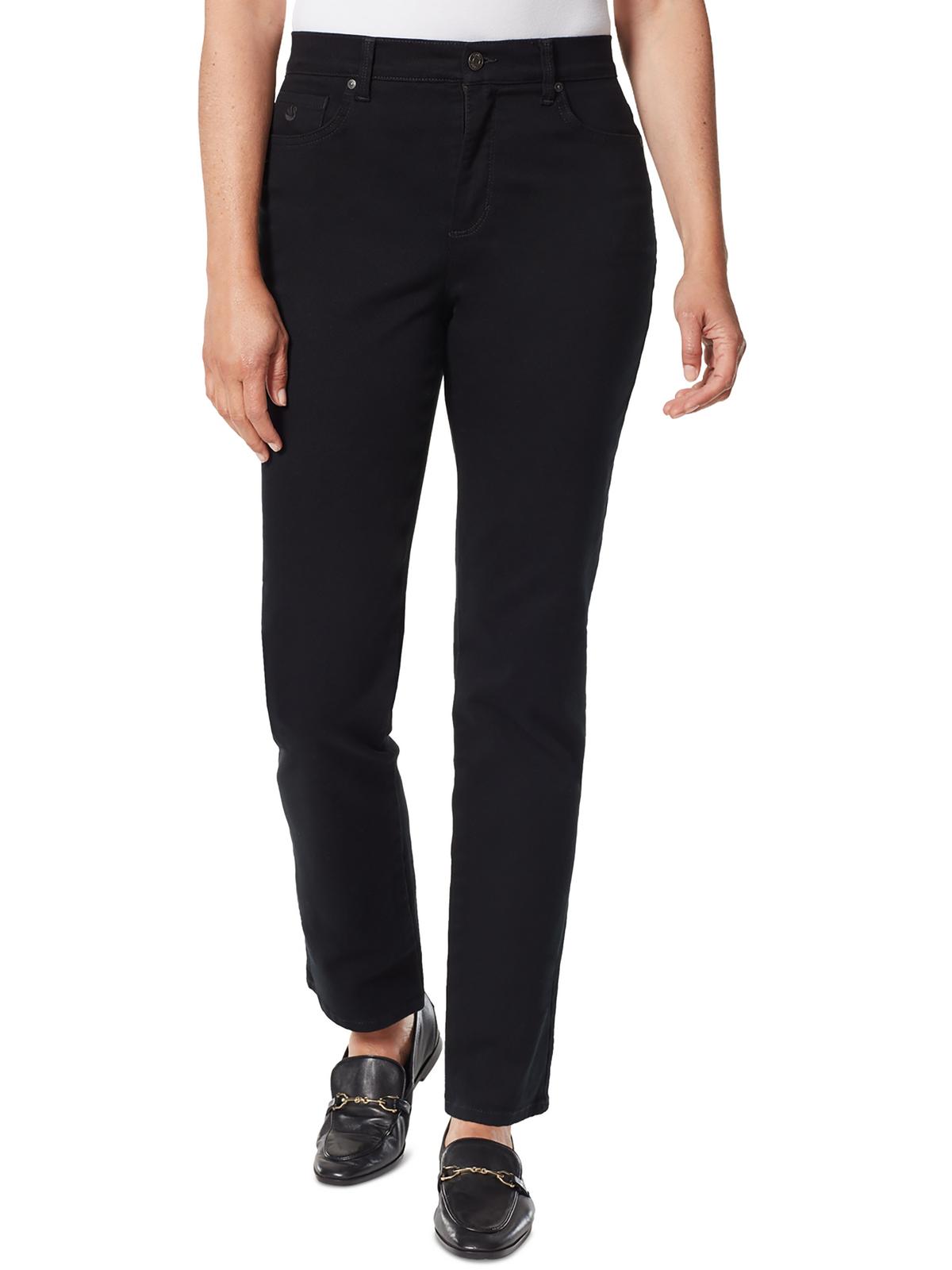 Petites Damen hoher Bund Solid Gerade Jeans