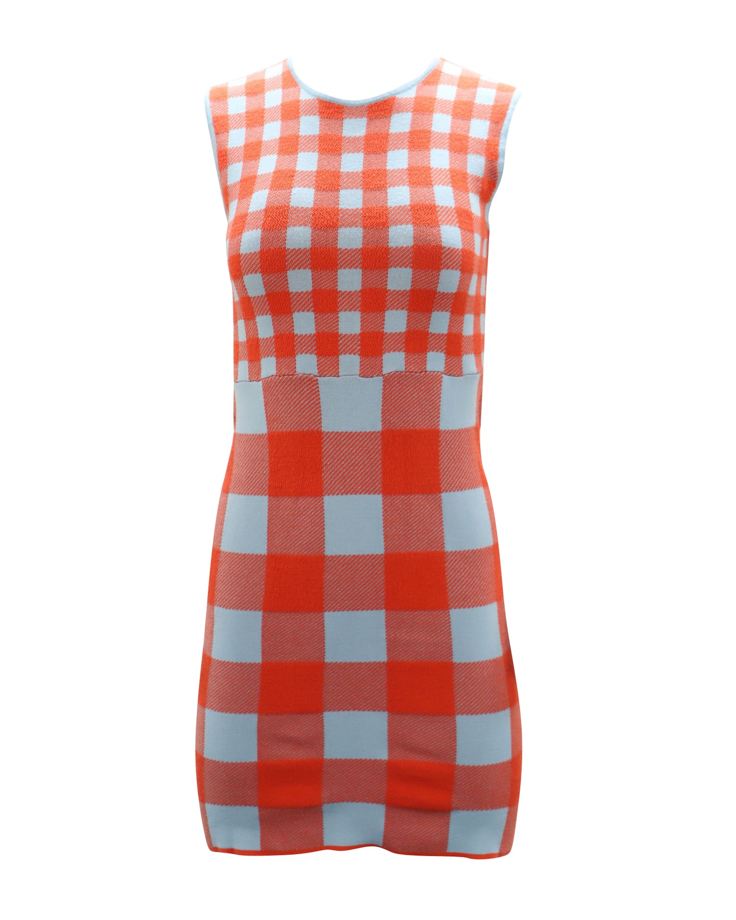Stud Chili Gingham Kleid aus Viskose-Orange