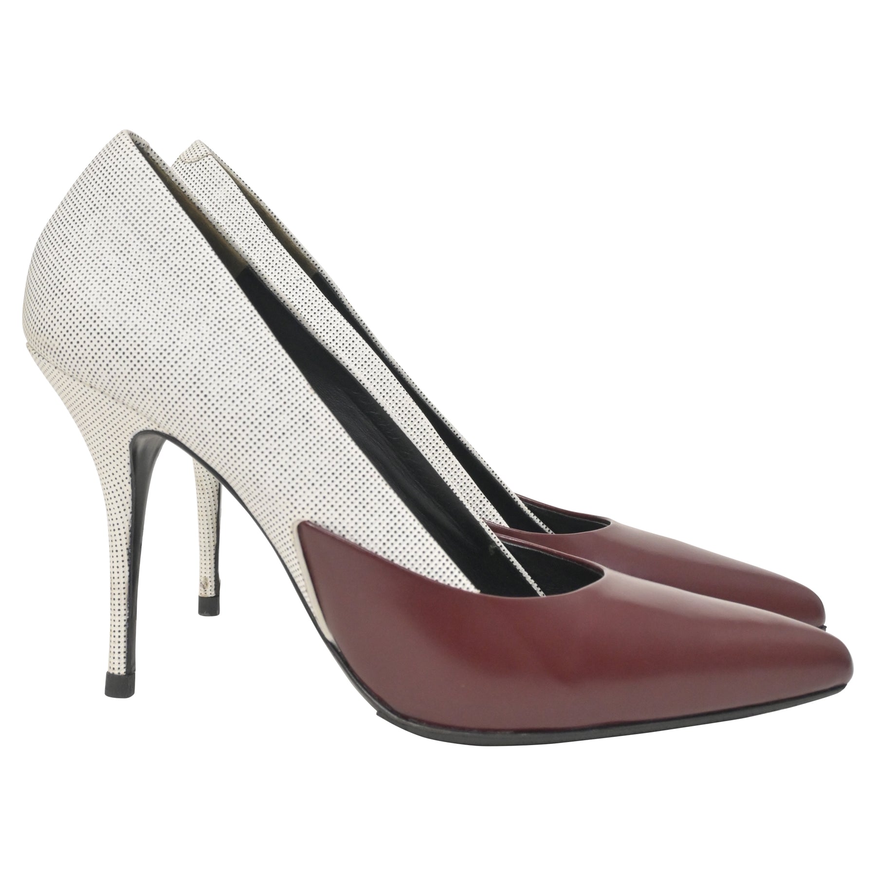 Alexander Wang Pumps mit zweifarbigem Absatz in Creme und Burgund Leder