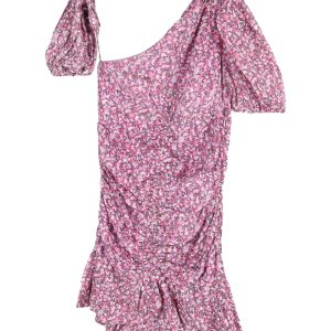 Isabel Marant Etoile bedrucktes Minikleid aus rosa Baumwolle