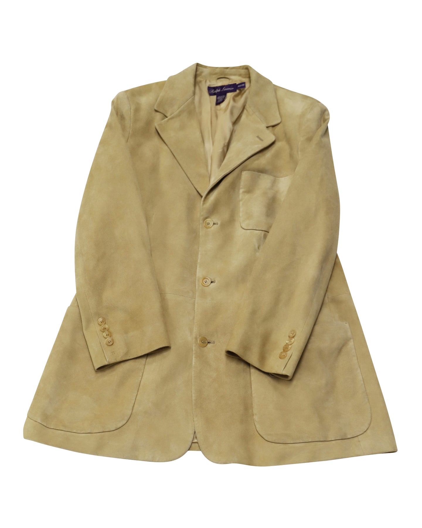 Ralph Lauren Lila Label Einreiher-Jacke aus braunem Wildleder