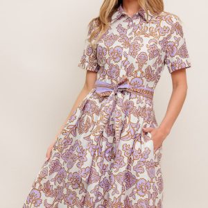 LAVENDER MOSAIC Gewebtes Midikleid
