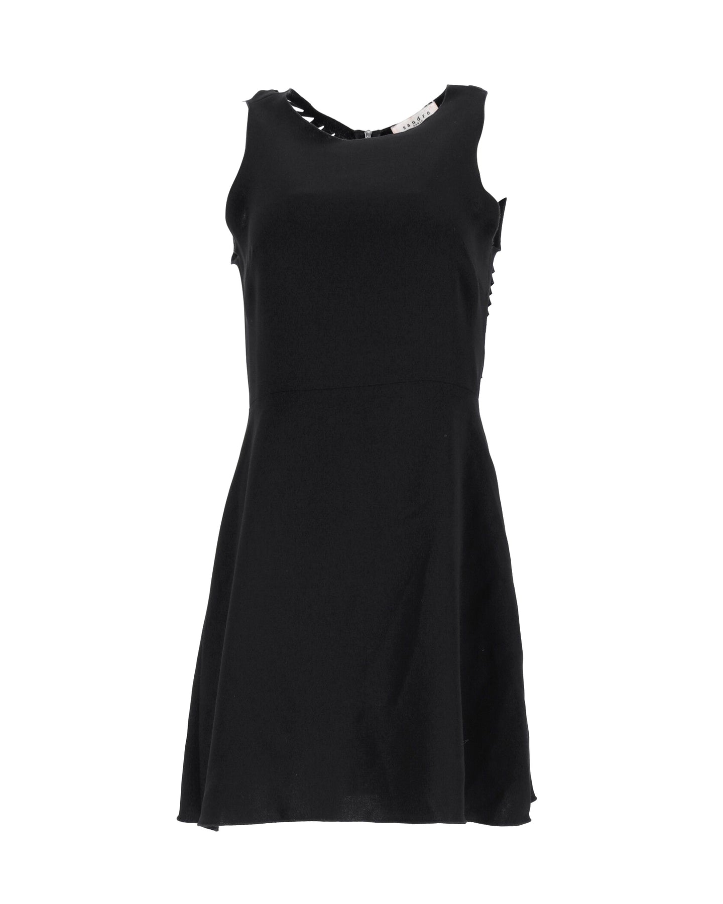 Sandro Ausschnitt Rückseite Minikleid aus schwarzem Polyester