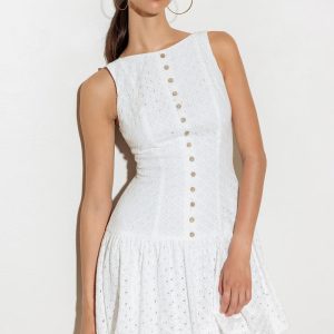AT FIRST GLANCE gewebtes Minikleid