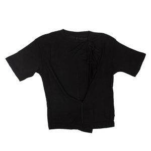 Unravel Project Seiden-Biesen-T-Shirt – Schwarz