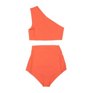 Bikini-Badeanzug mit einer Schulter in Orange