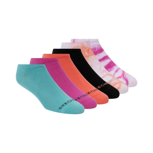 Skechers Damen 6er Packung Non Terry No Show Socken