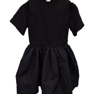 Alexander McQueen Gerafftes Minikleid aus schwarzer Baumwolle