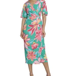 Maggy London Freesia Blumen-Midikleid