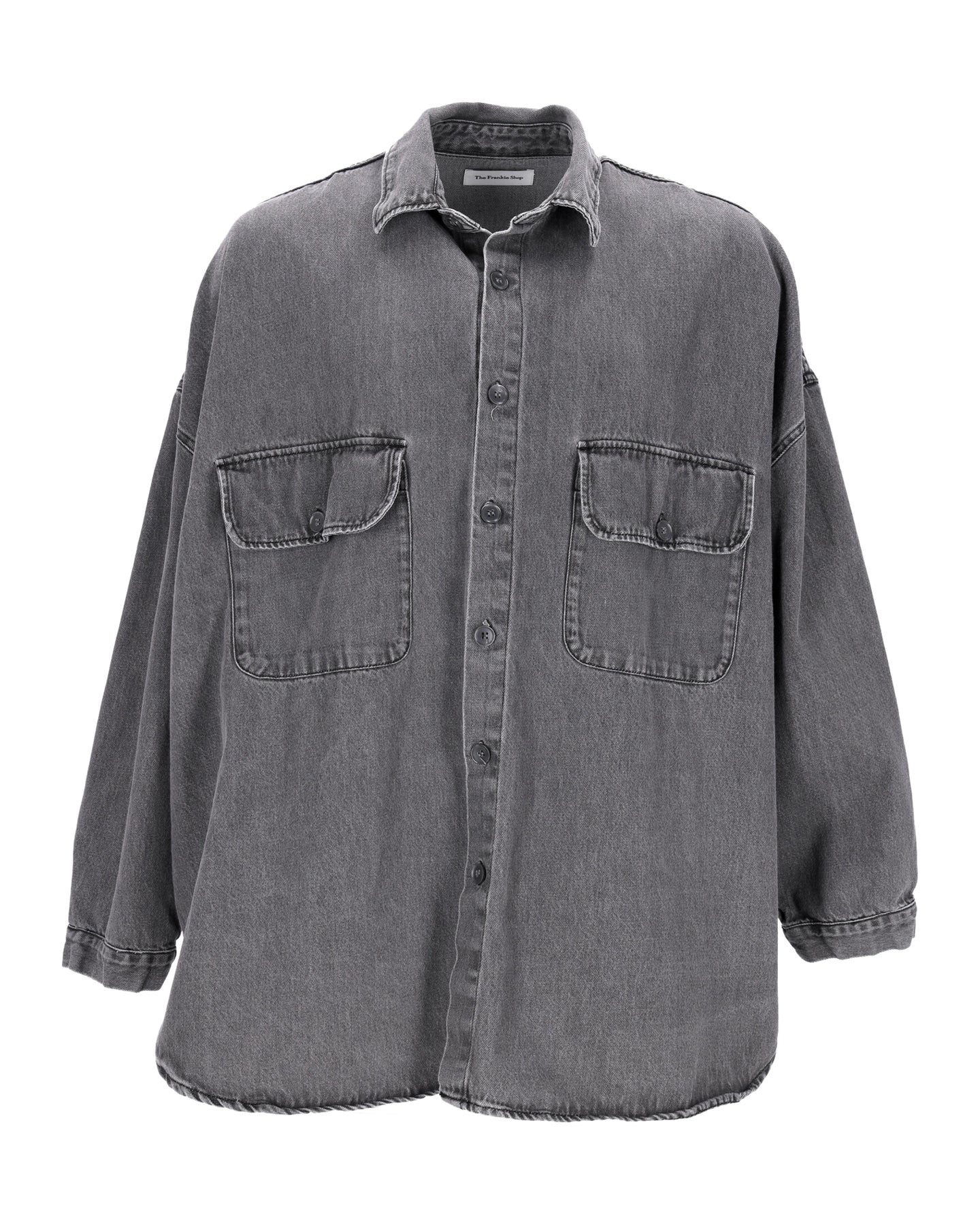 The Franke Shop Dallas Overshirt aus grauer Baumwolle