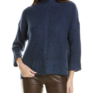 Hannah Rose Shaker Cable Turtleneck Pullover aus Wolle und Kaschmir 7823864070204