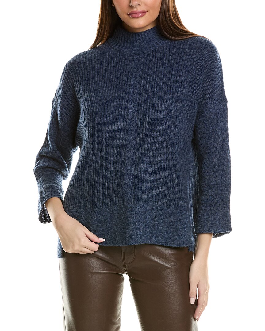 Hannah Rose Shaker Kabel Rollkragenpullover aus Wolle & Kaschmir