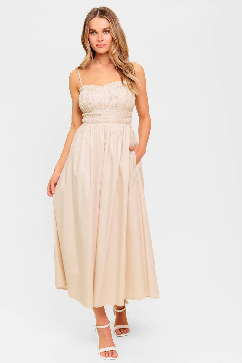 Honig SUNSET Creme gewebt MIDI Kleid